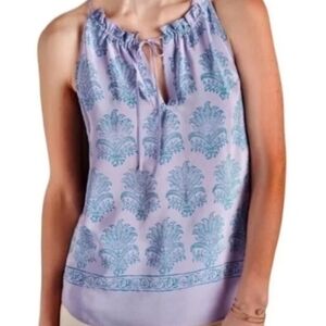 Floral Silk Tie Neck Camisole Top
